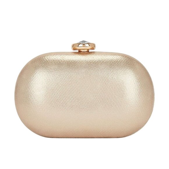 olga berg Marta Metallic Clutch in Gold Womens Purse Shoulder Handbag - Picture 2 of 11